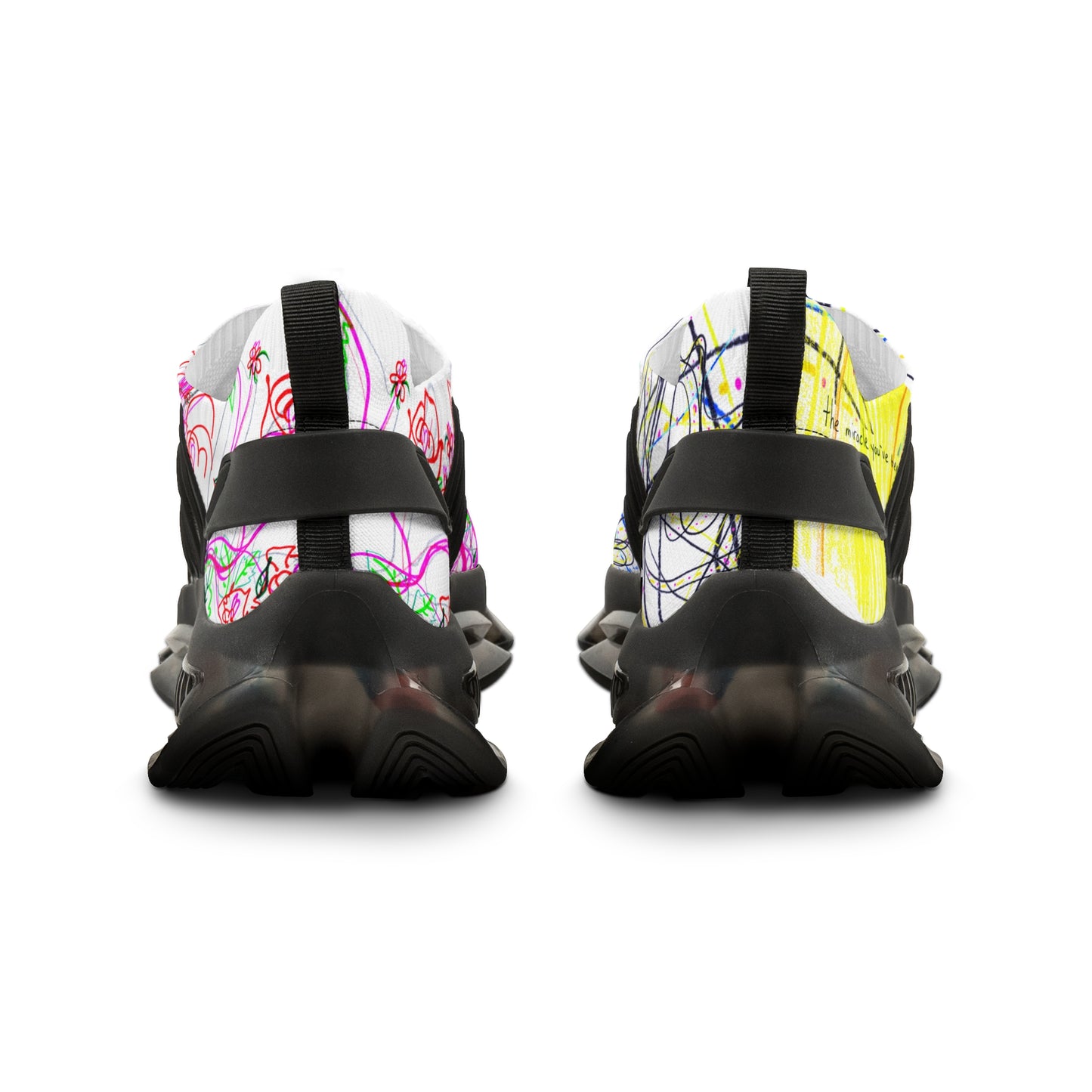 'KEEP YOUR PANTS ON' men's white sneakers with white & black detailing