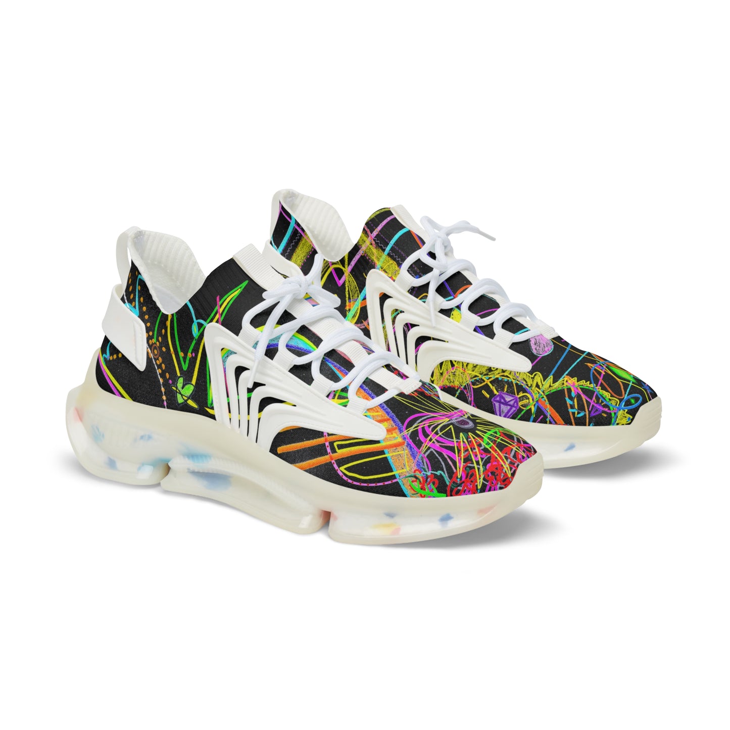 KEEP YOUR PANTS ON, masculine mesh sneakers in black (white detail option)