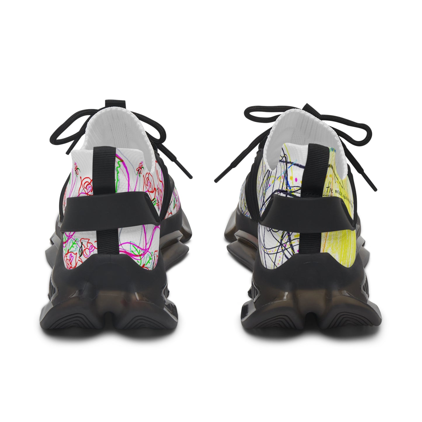 KEEP YOUR PANTS ON, feminine mesh sneakers in white (black detail option)