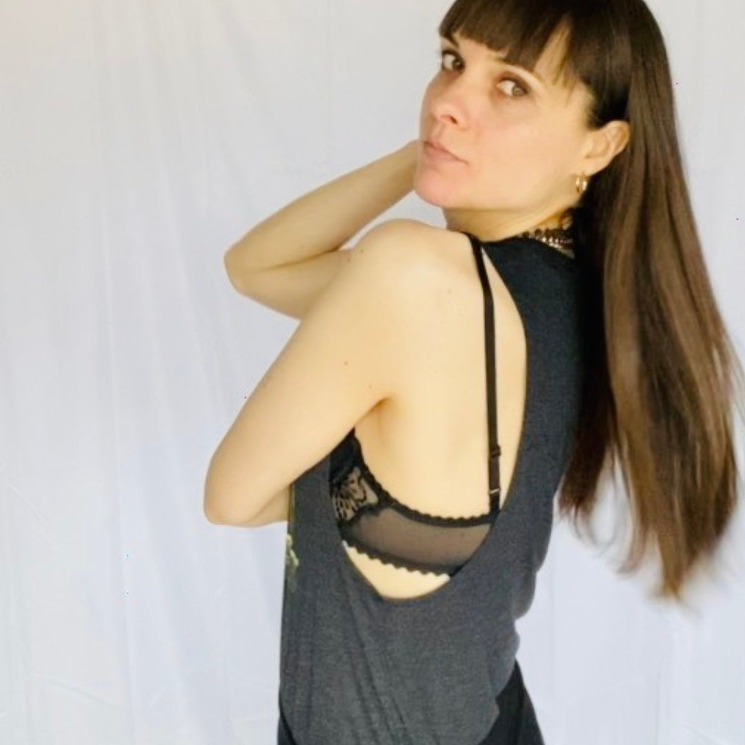 the stillness that came over the world, feminine fitted muscle tank