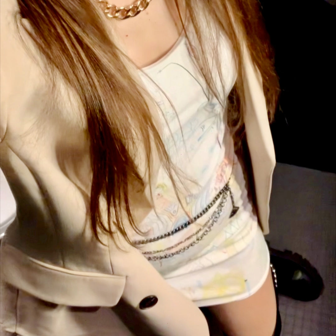 Intimate Hug, fitted dress in white