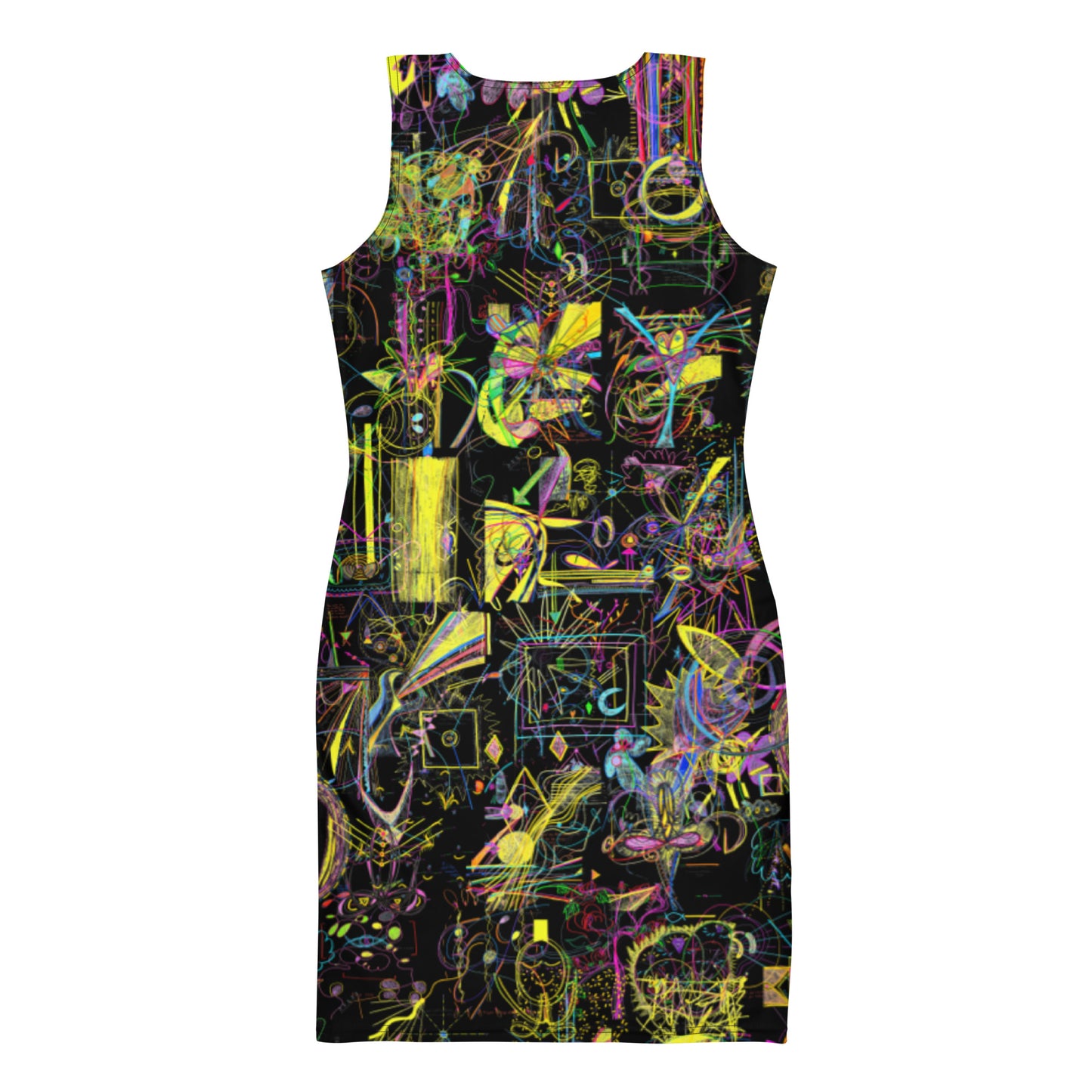 'YOUR BLESSINGS ARE PROTECTED' recycled mini dress in black