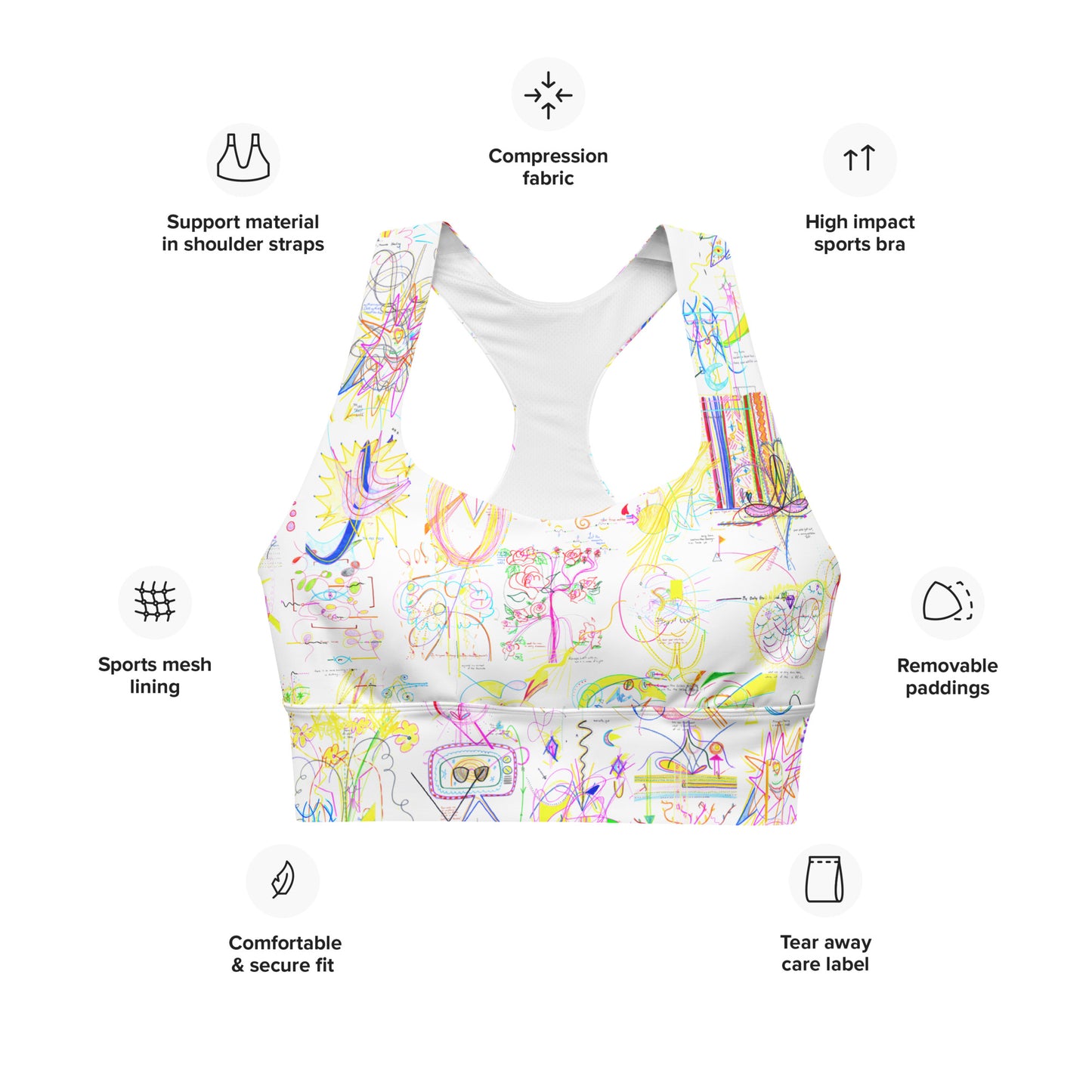 Levitate, super crop top/sports bra in white