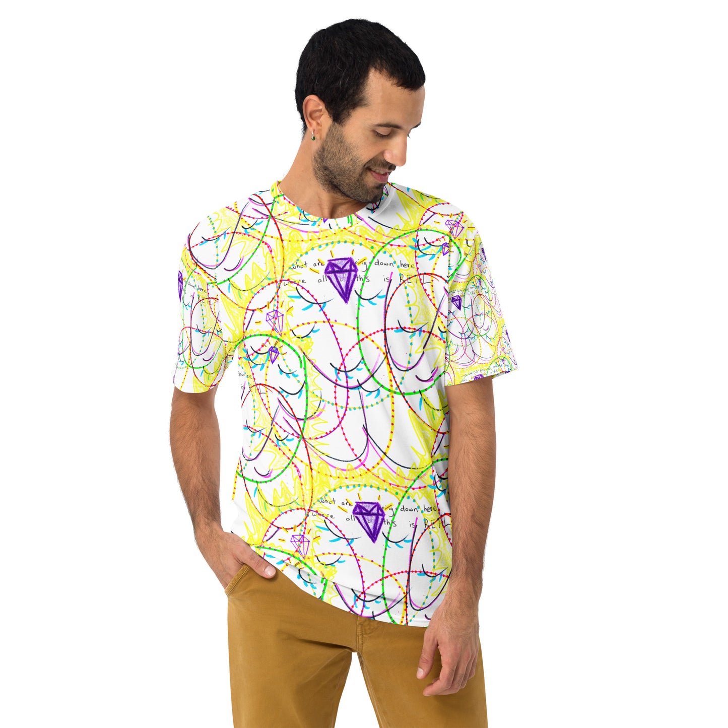 what are we doing down here, where all of this is REAL, masculine T-shirt