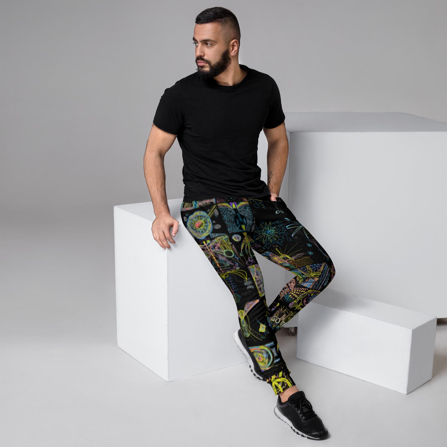 Move By Night, masculine joggers in black