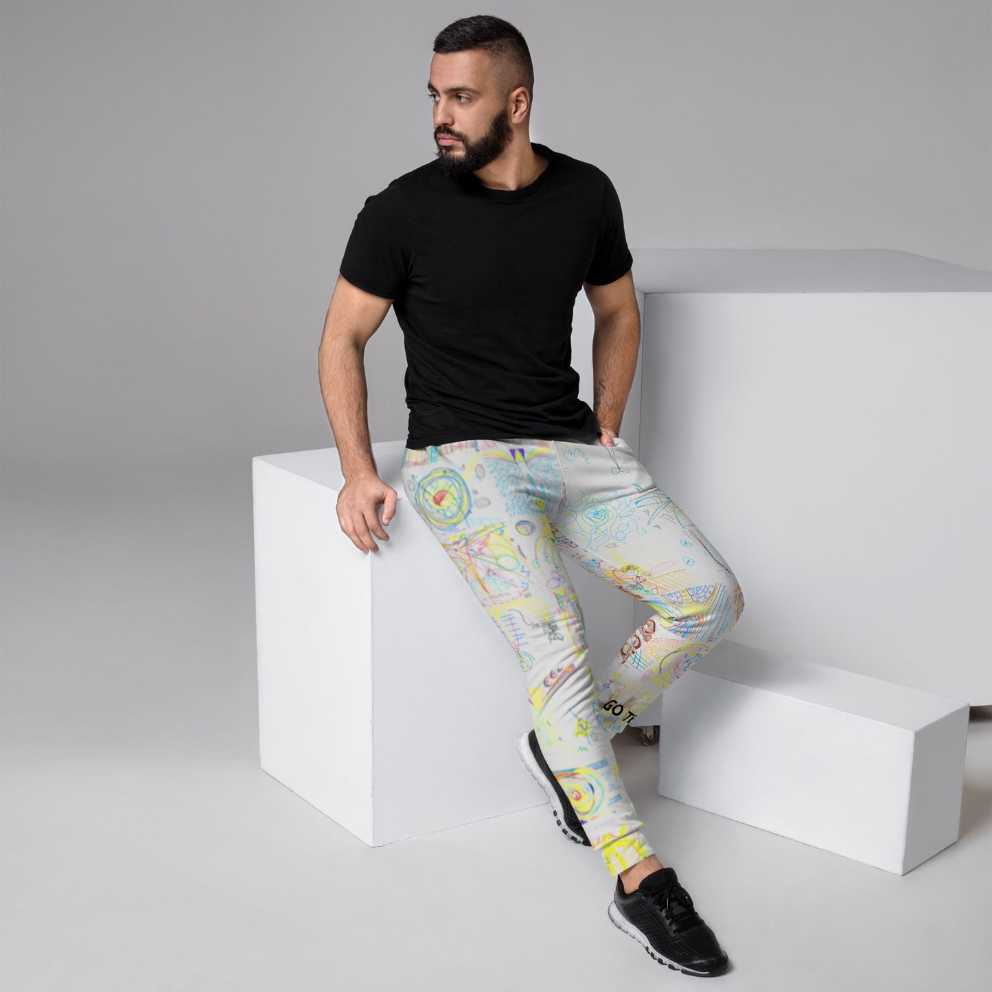 Move By Light, masculine joggers in light grey