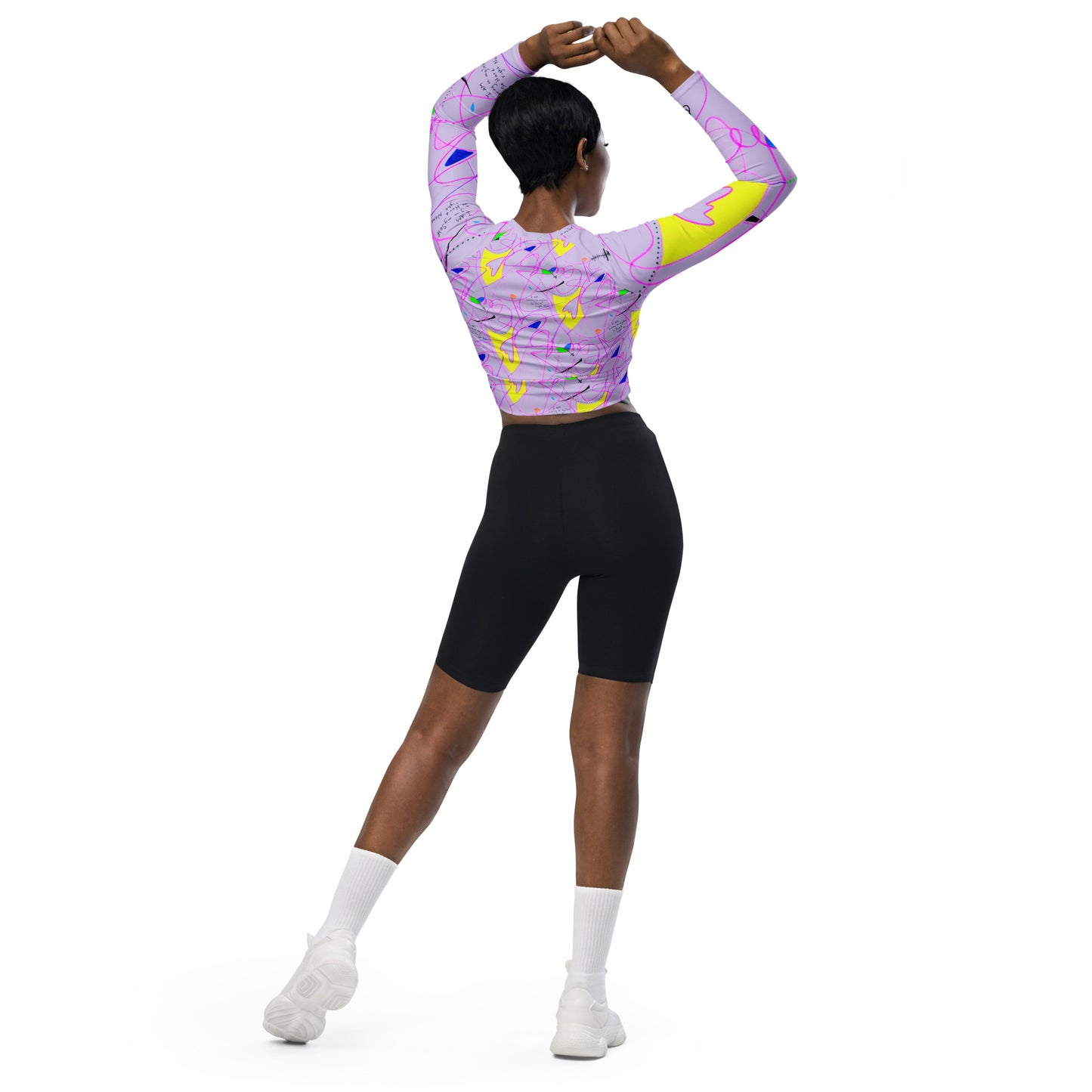 I AM Loving on mySelf So Hard right Now. recycled long-sleeve crop top in light purple