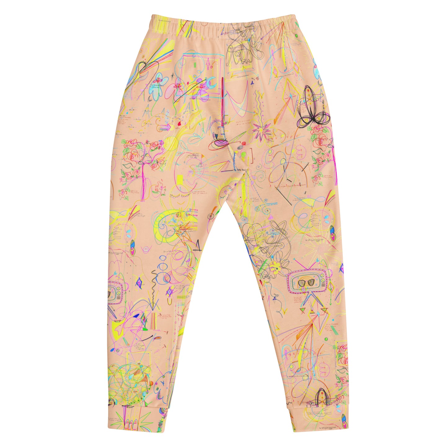 'YOUR BLESSINGS ARE PROTECTED' men's joggers in peach