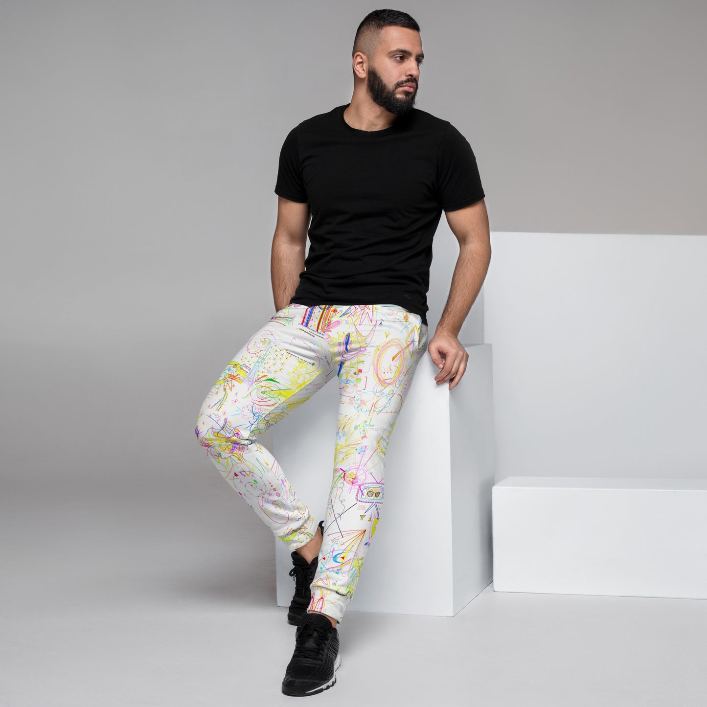 CozyUni, masculine joggers in white