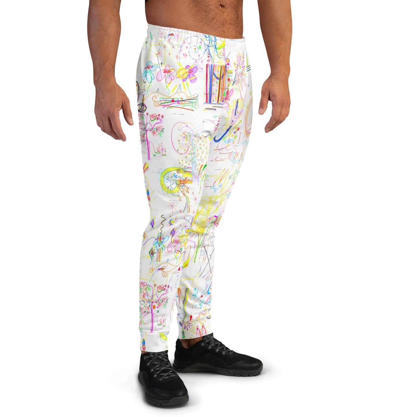 CozyUni, masculine joggers in white
