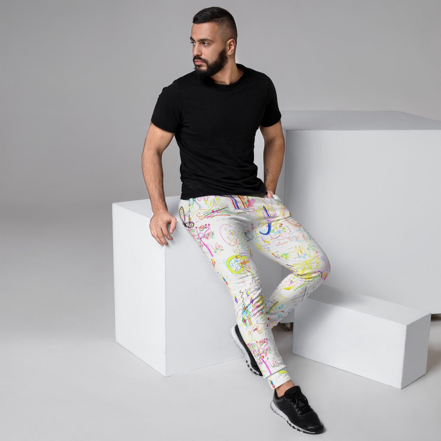 CozyUni, masculine joggers in white
