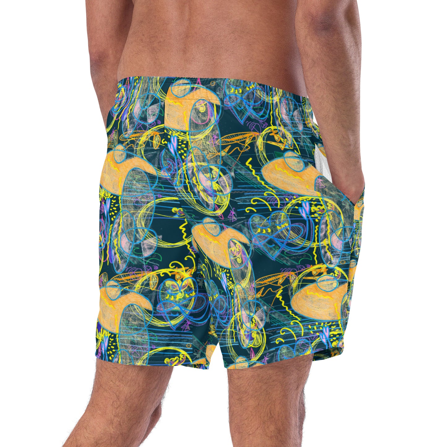 GET DOWN TO BUSINESS, masculine recycled swim trunks