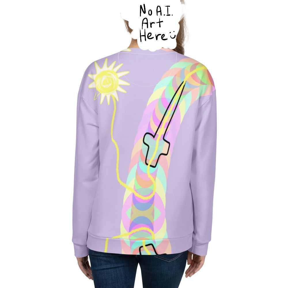 'I will not fight to stay here' + 'I can use the Light on the Light' recycled sweatshirt