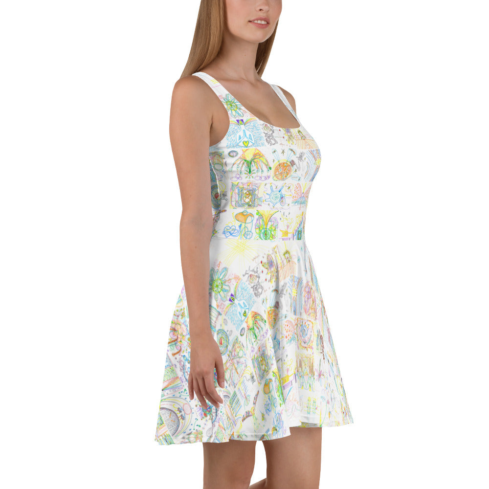 WE ARE ONE WOMAN, skater dress in white