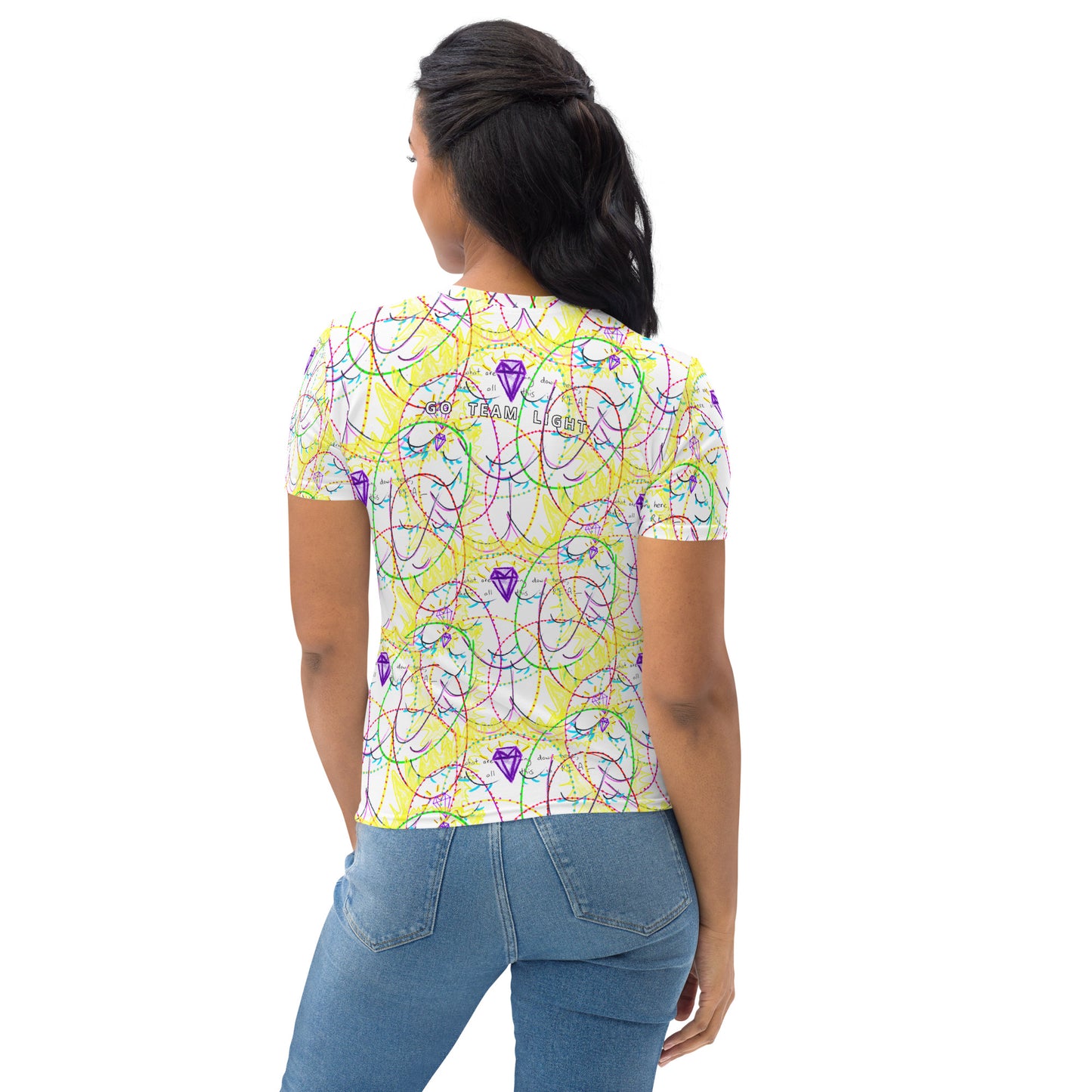 what are we doing down here, where all of this is REAL, feminine T-shirt