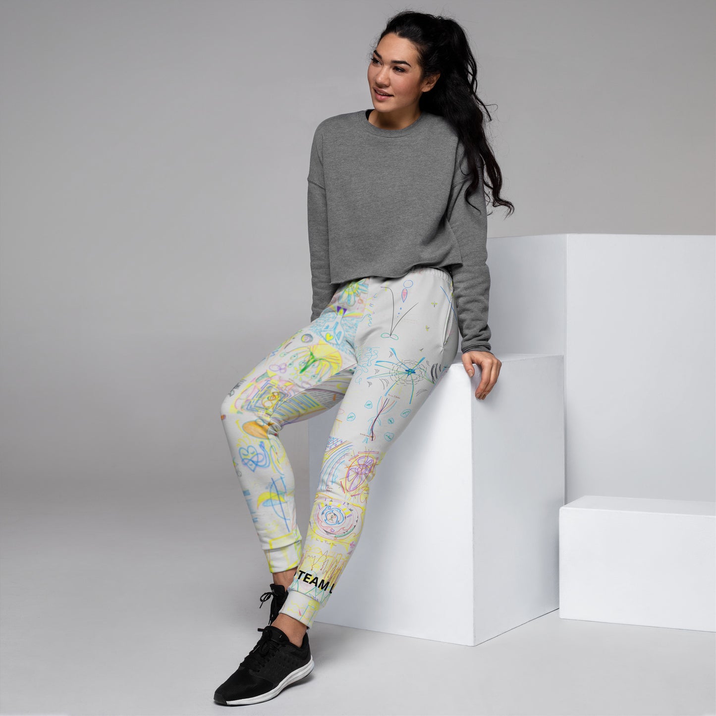 Move By Light, feminine joggers in light grey