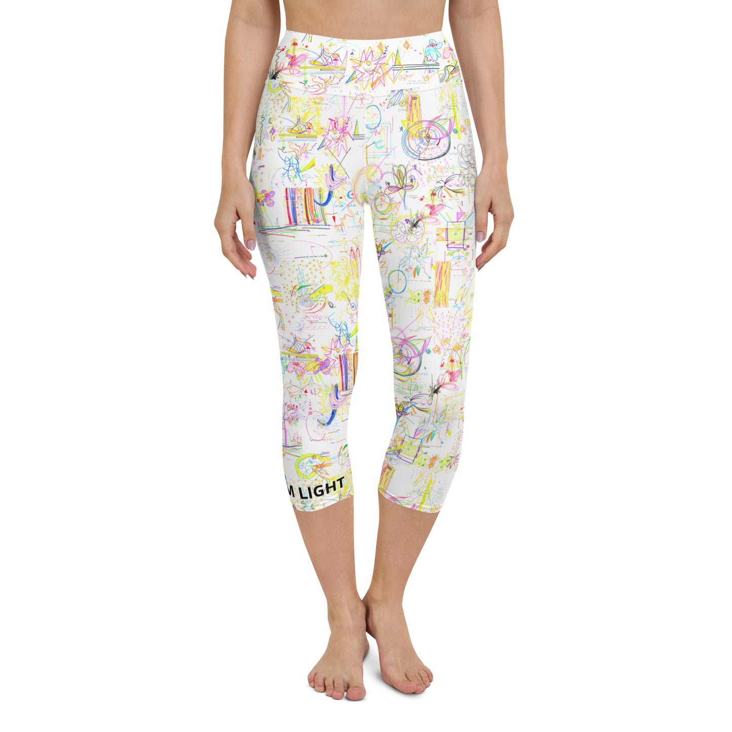 Levitate, feminine capri leggings in white