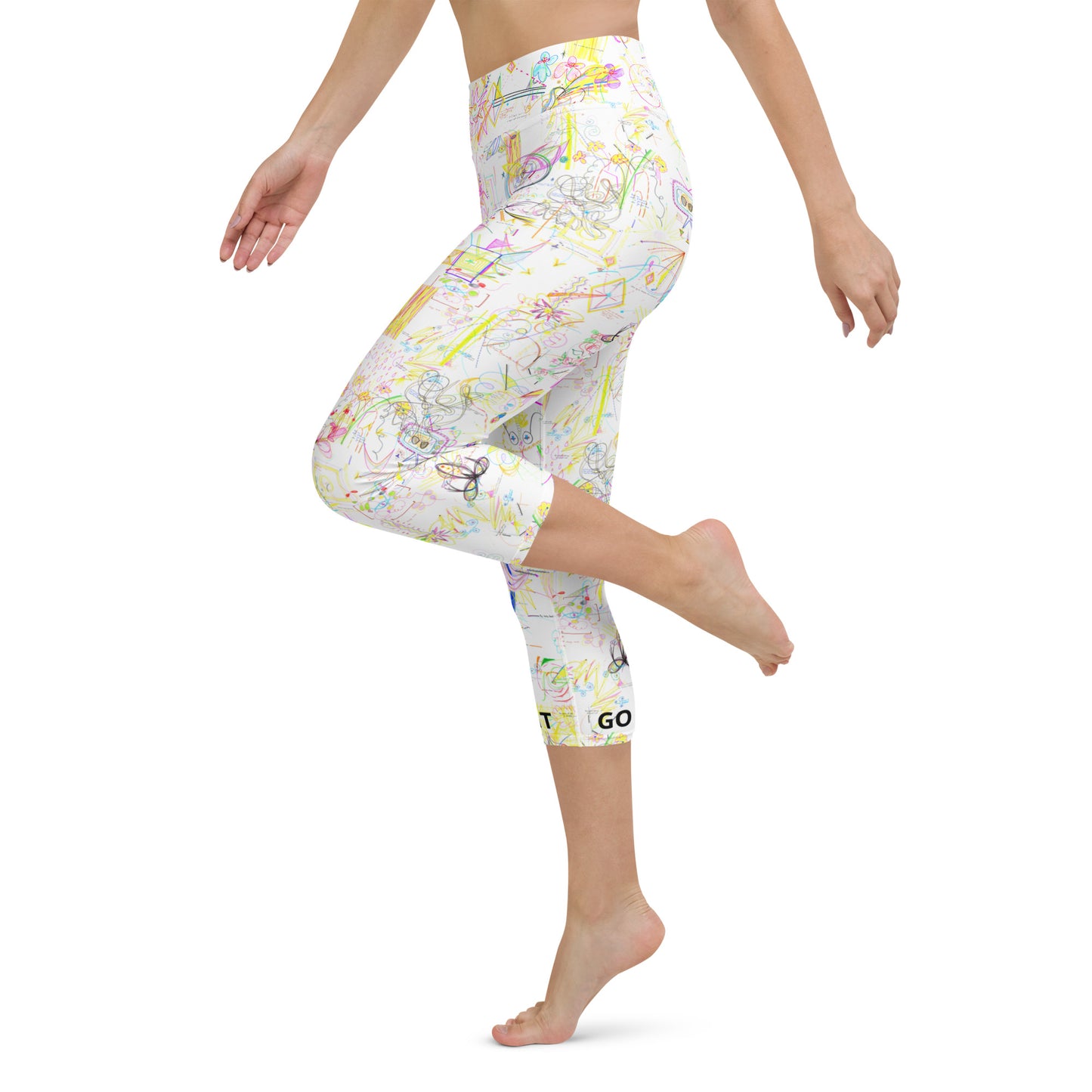 Levitate, feminine capri leggings in white