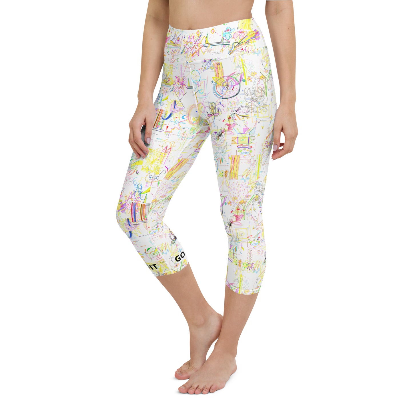 Levitate, feminine capri leggings in white