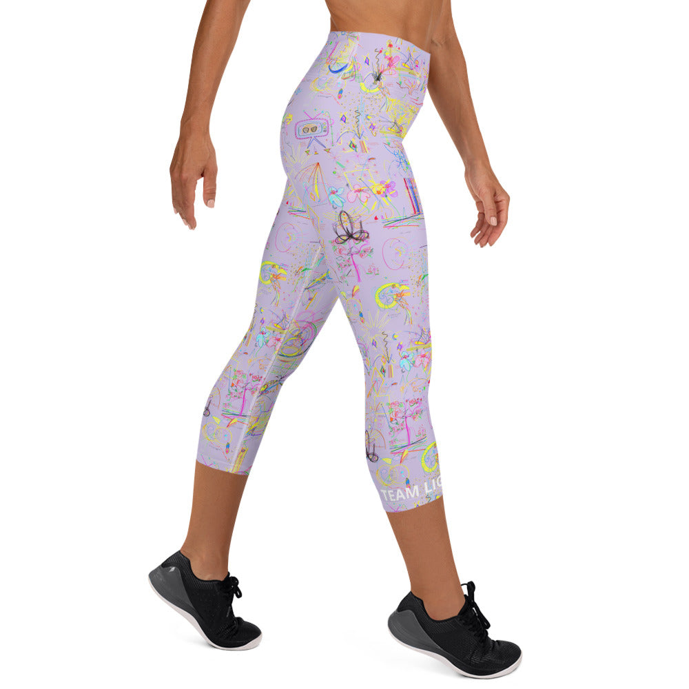 Levitate, feminine capri leggings in light purple