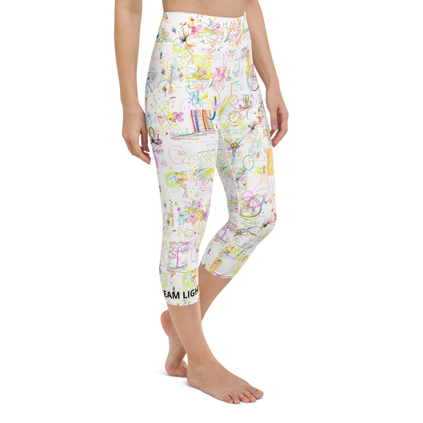 Levitate, feminine capri leggings in white
