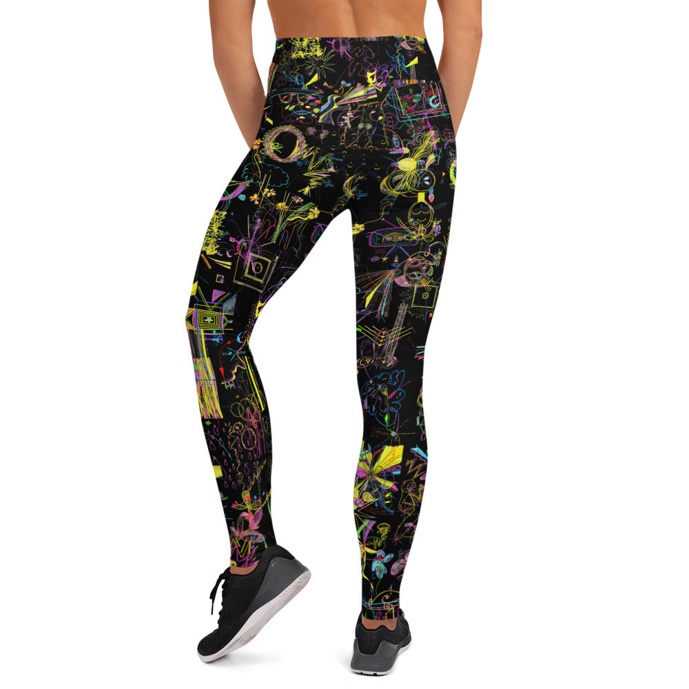 Sequel Stretch, feminine yoga leggings in black