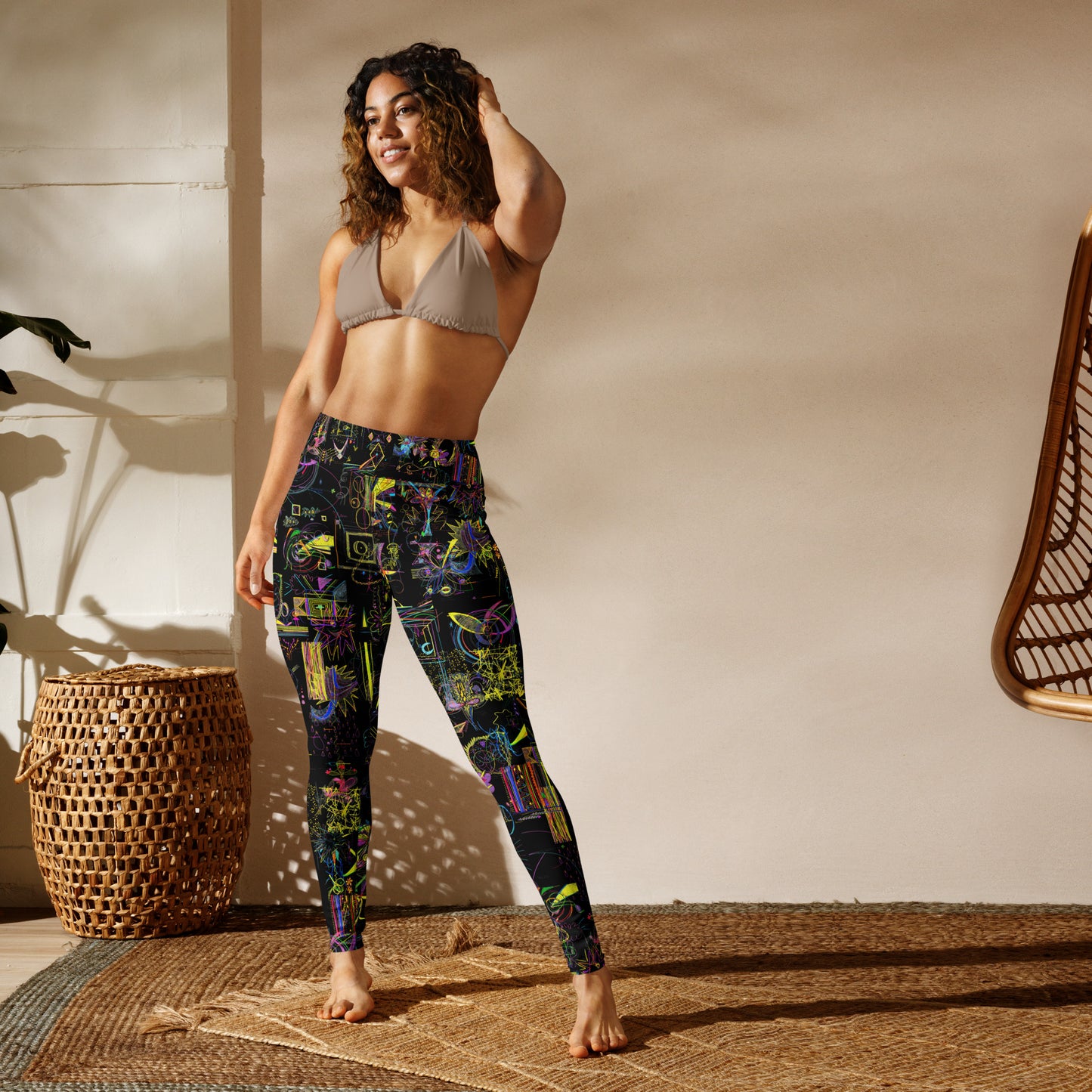Sequel Stretch, feminine yoga leggings in black