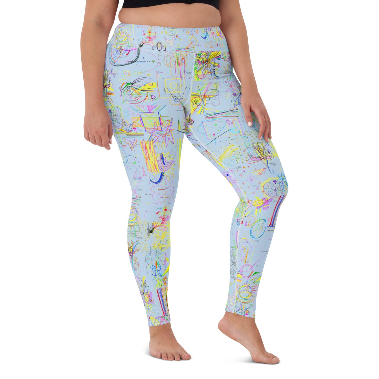 Sequel Stretch, feminine yoga leggings in light blue
