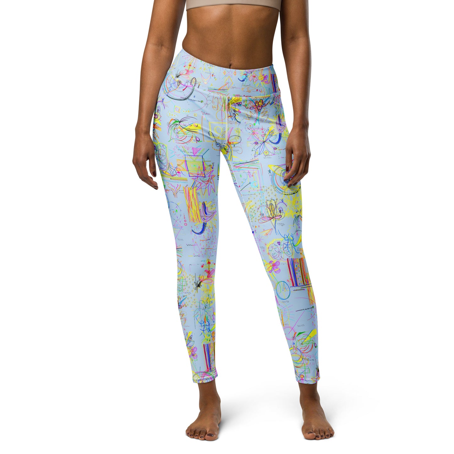 Sequel Stretch, feminine yoga leggings in light blue
