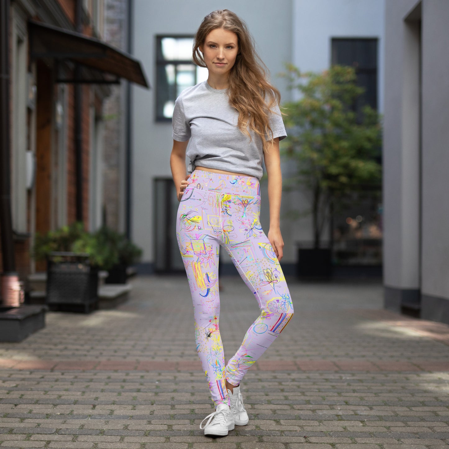 Sequel Stretch, feminine yoga leggings in light purple