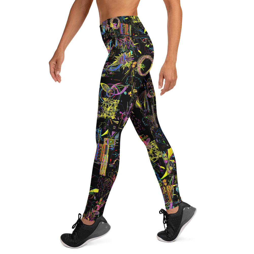 Sequel Stretch, feminine yoga leggings in black