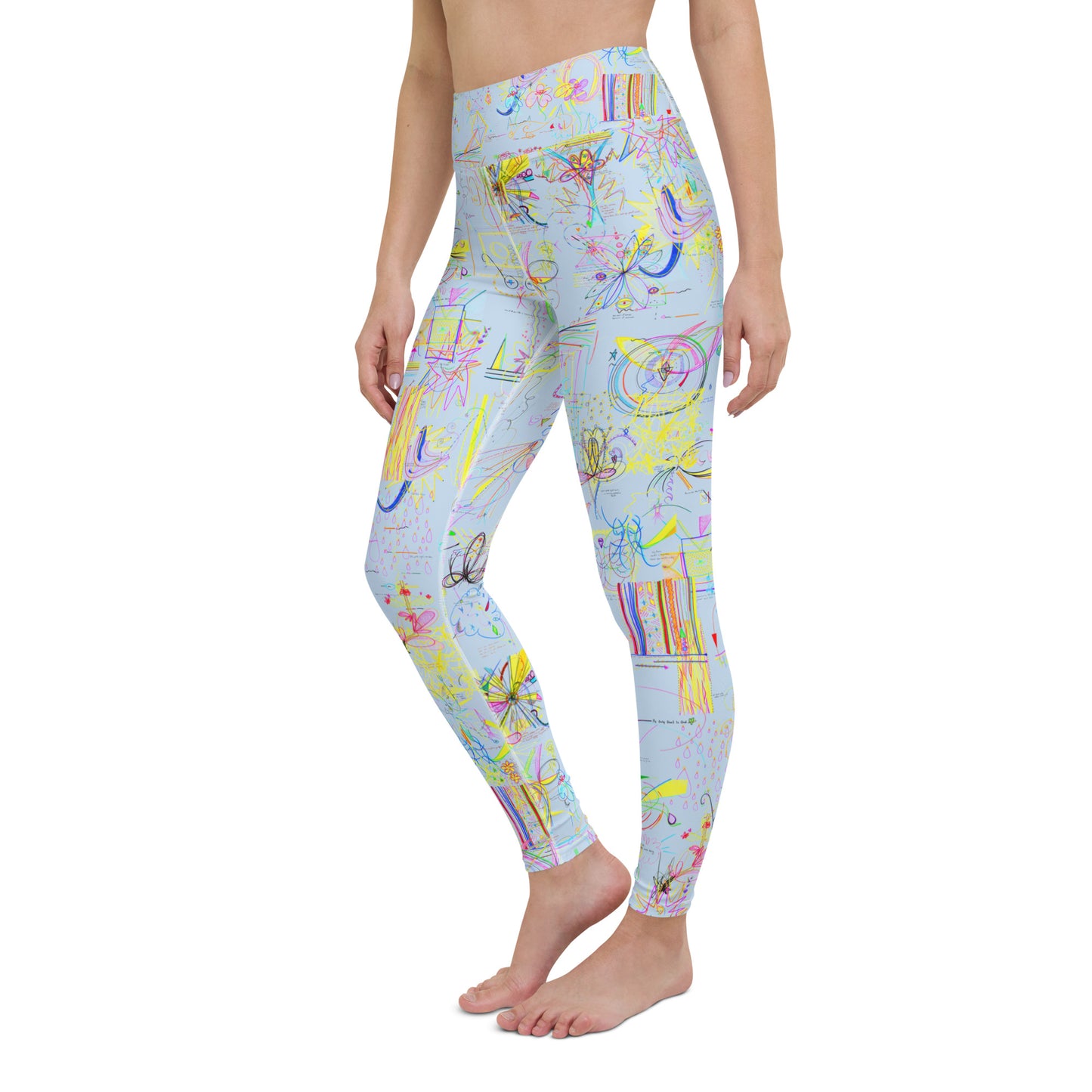 Sequel Stretch, feminine yoga leggings in light blue
