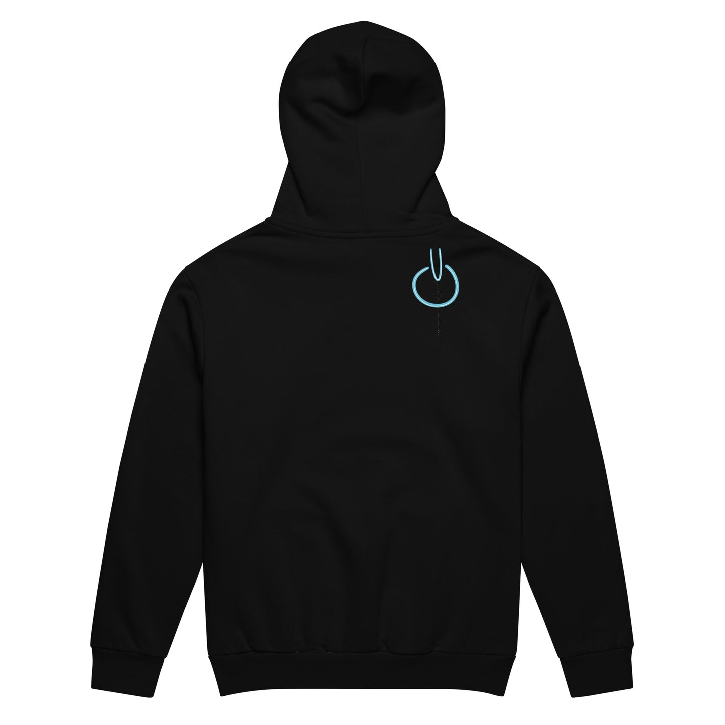 'the same but upside down' big but classic hoodie in black