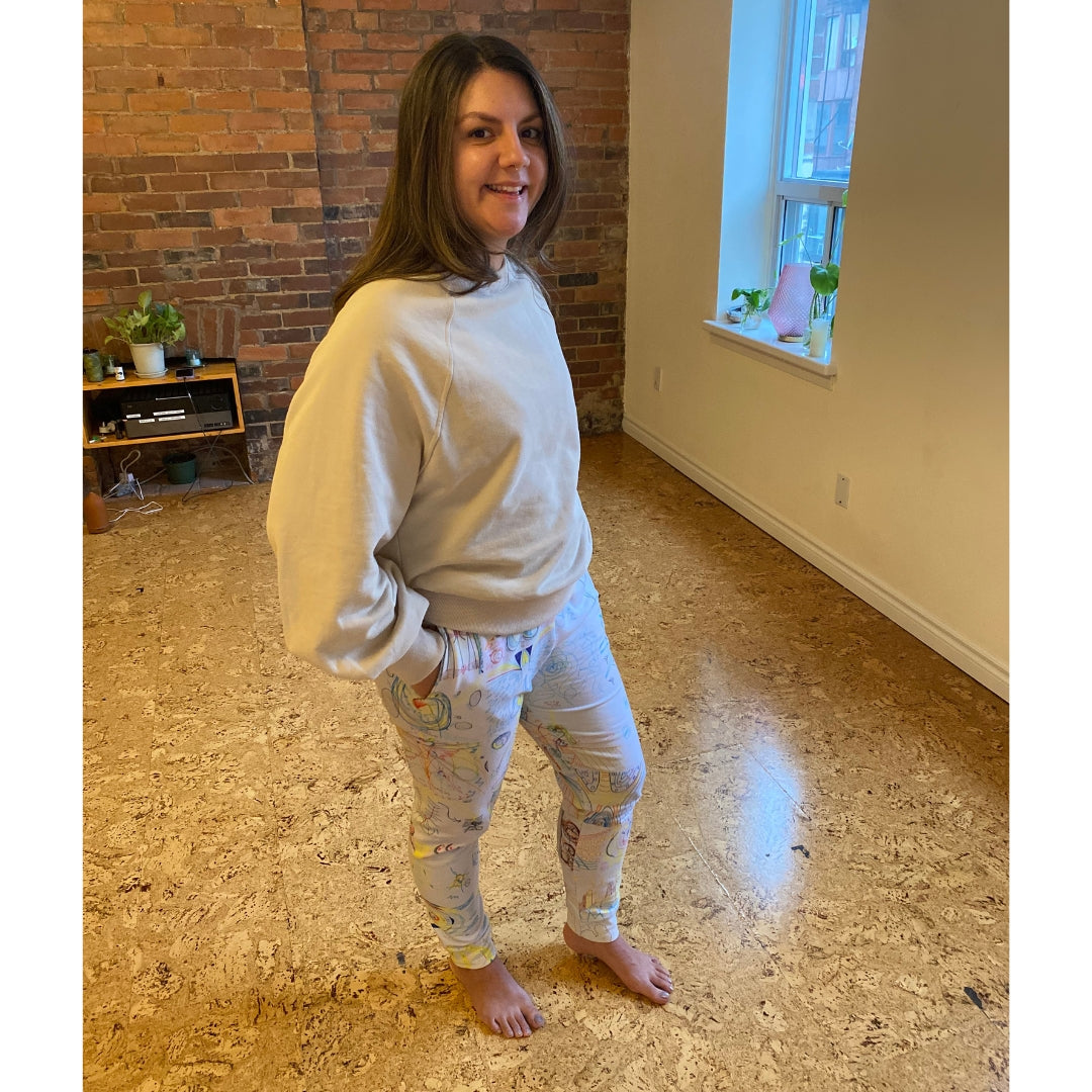 Move By Light, feminine joggers in light grey