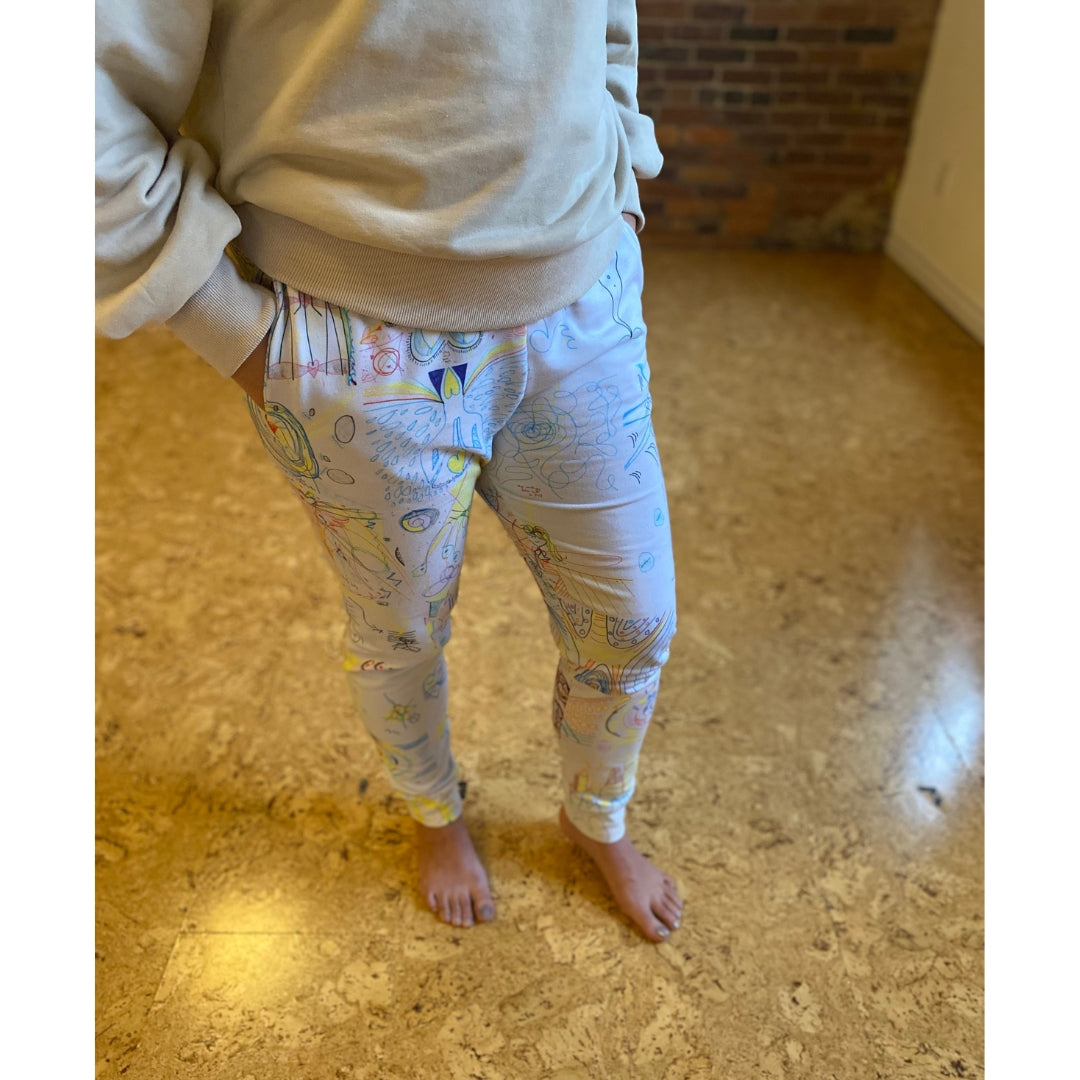 Move By Light, feminine joggers in light grey