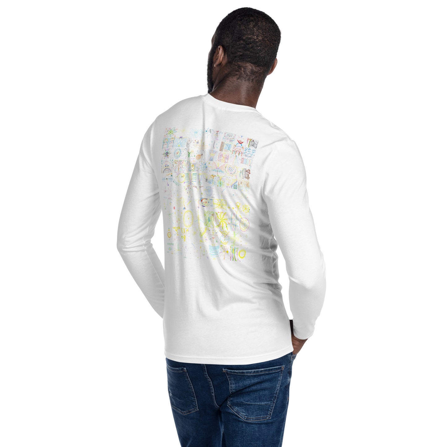 get back all the light, long sleeved crew shirt (in black & white)