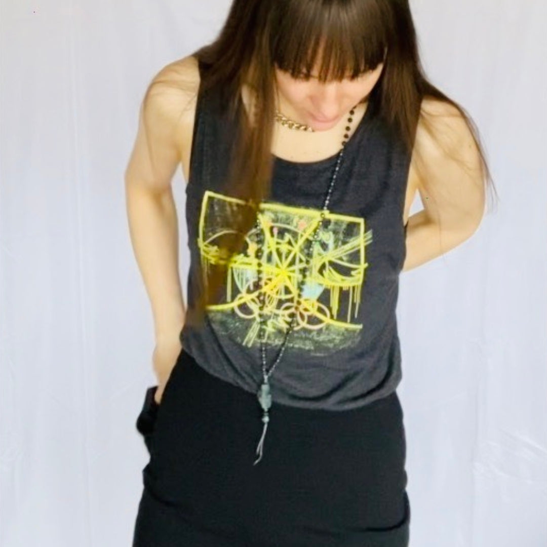 the stillness that came over the world, feminine fitted muscle tank