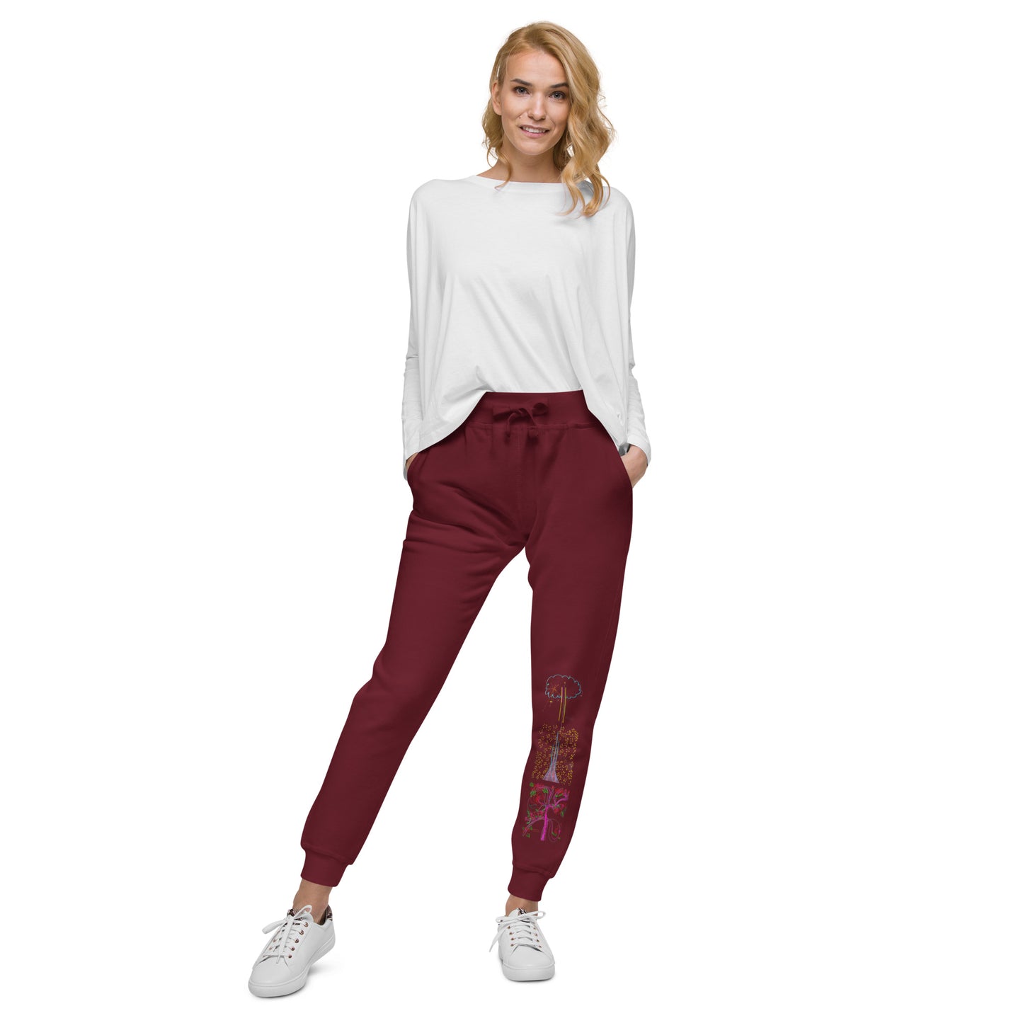 Seven Shields, 100% cotton joggers (in navy & maroon)