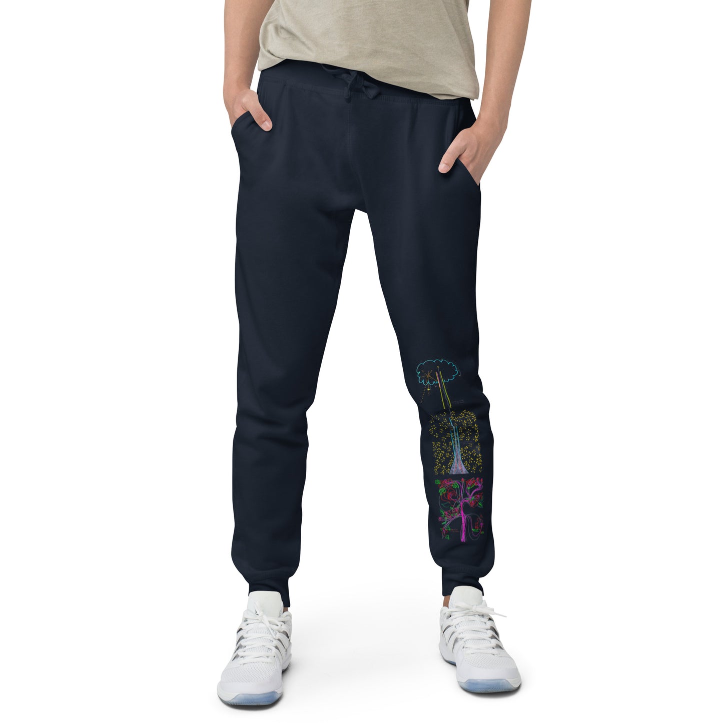 Seven Shields, 100% cotton joggers (in navy & maroon)