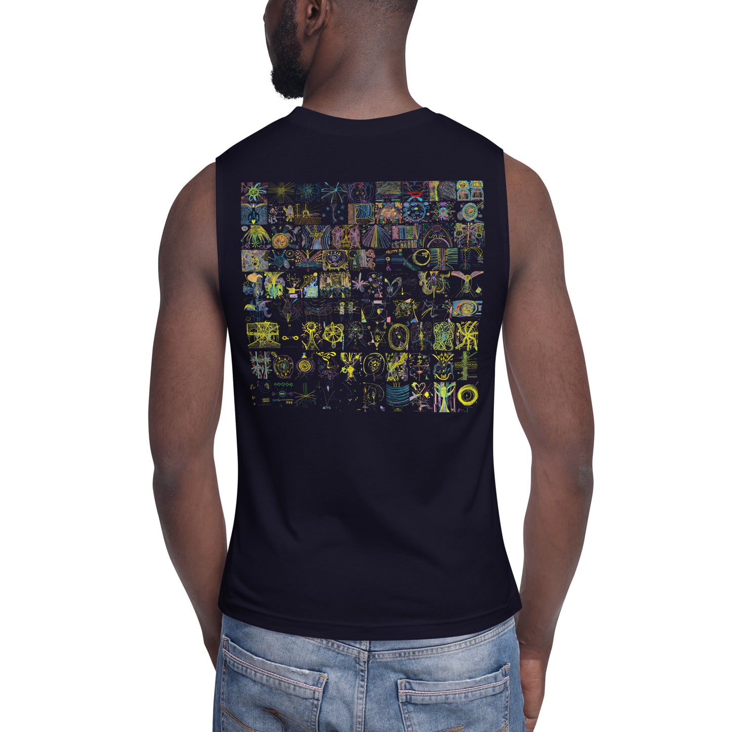 so many voices only one option, muscle tank (in white and navy)