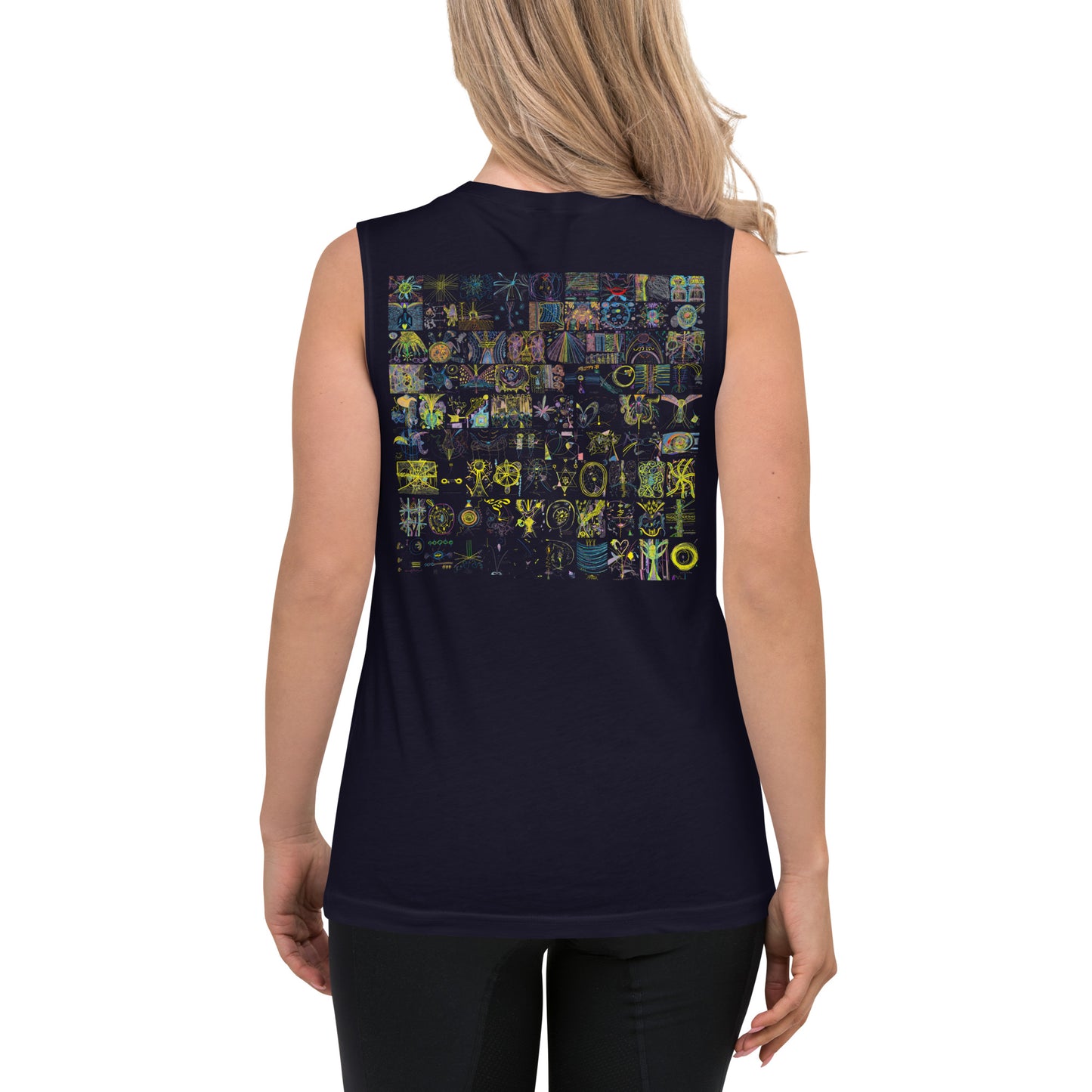 so many voices only one option, muscle tank (in white and navy)