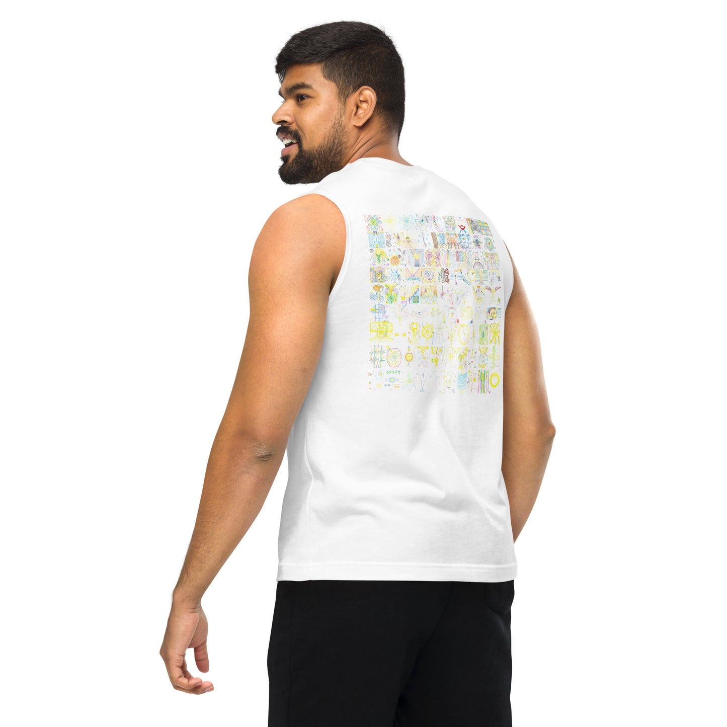 so many voices only one option, muscle tank (in white and navy)