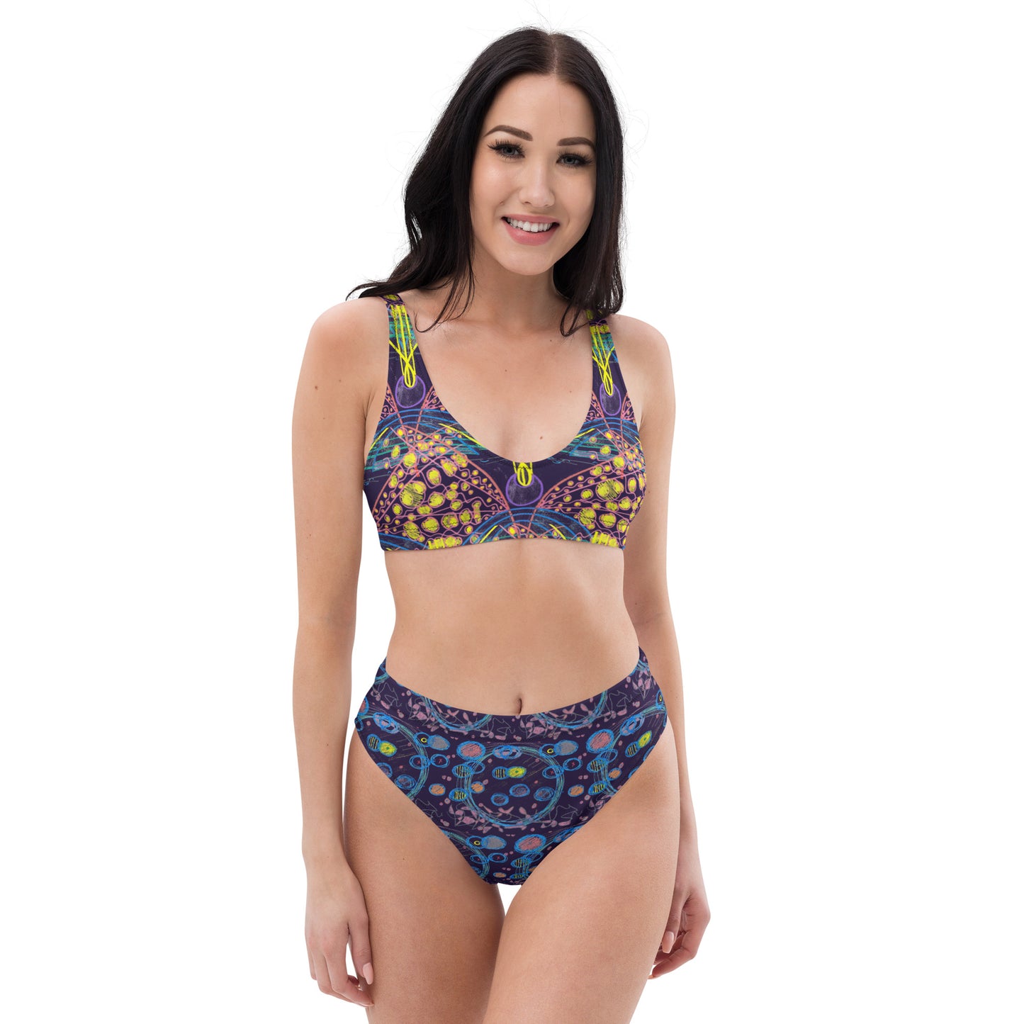 ALL THE CARDS ON THE TABLE, recycled high-waisted bikini
