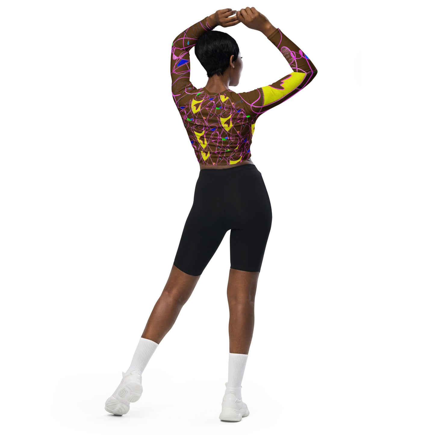 I AM Loving on mySelf So Hard right Now. recycled long-sleeve crop top in brown