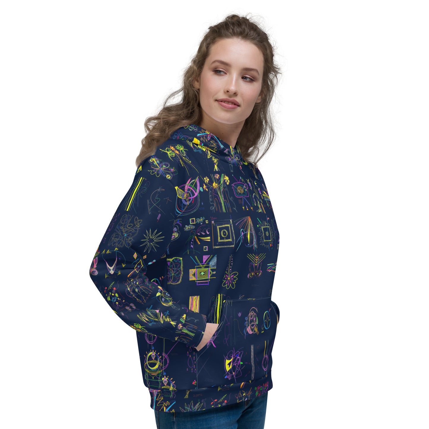 Lights On, hoodie in navy