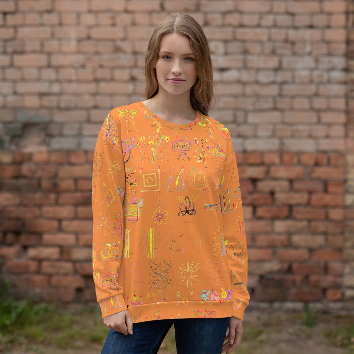 Check In, sweatshirt in orange