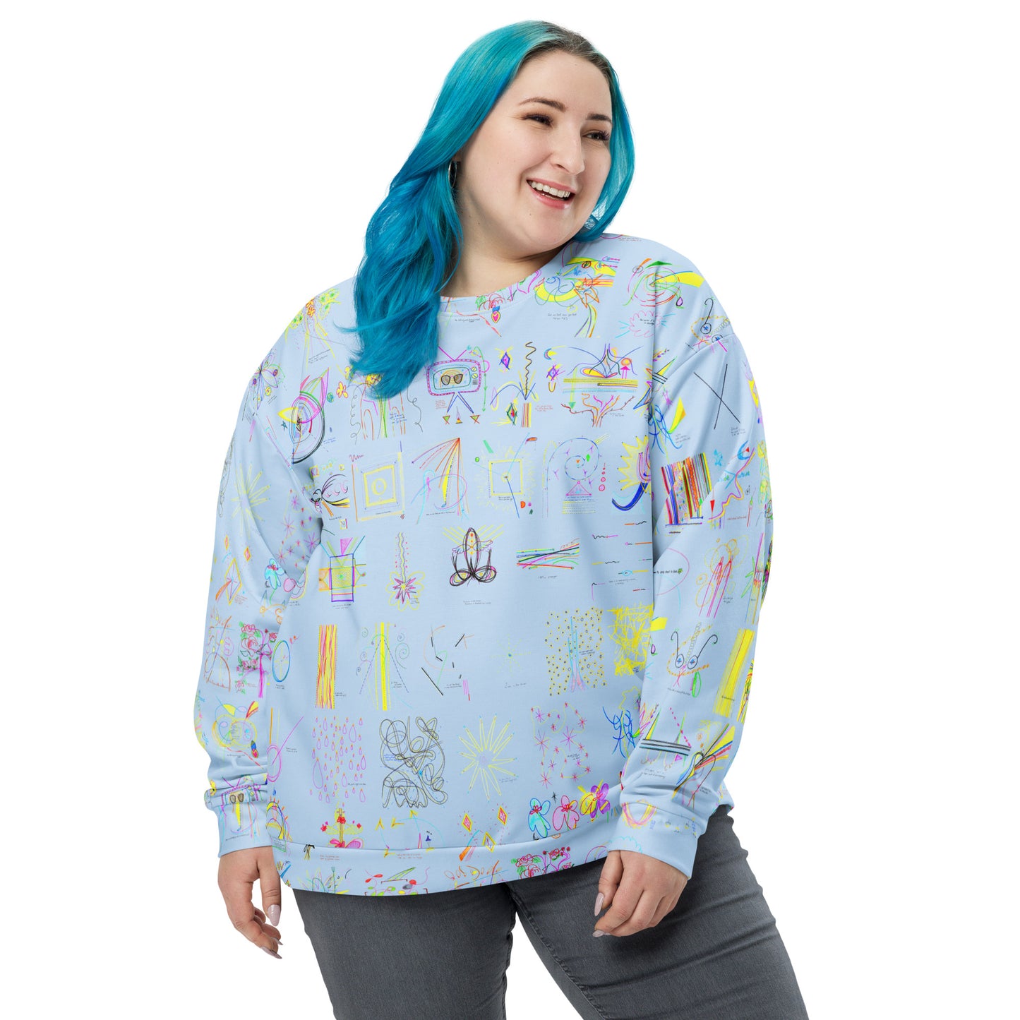 Check In, sweatshirt in light blue