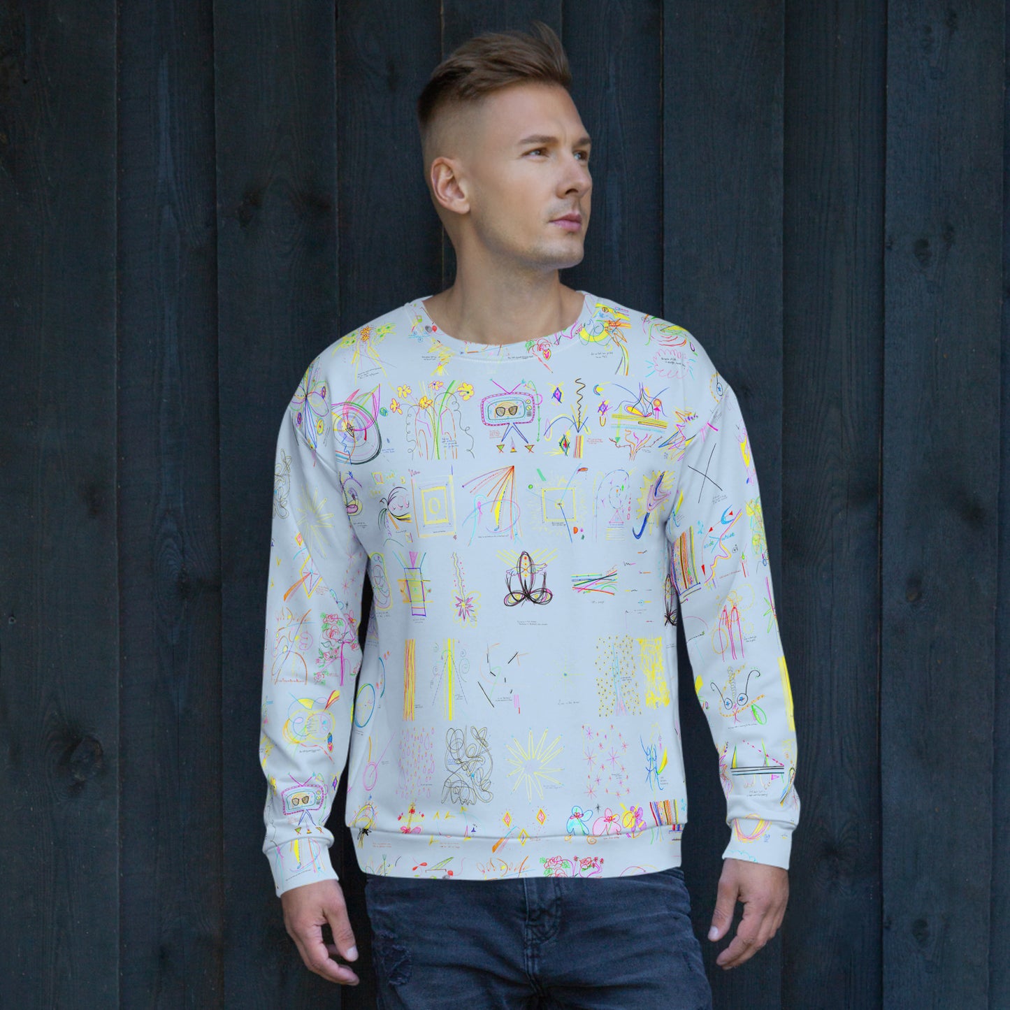 Check In, sweatshirt in light blue