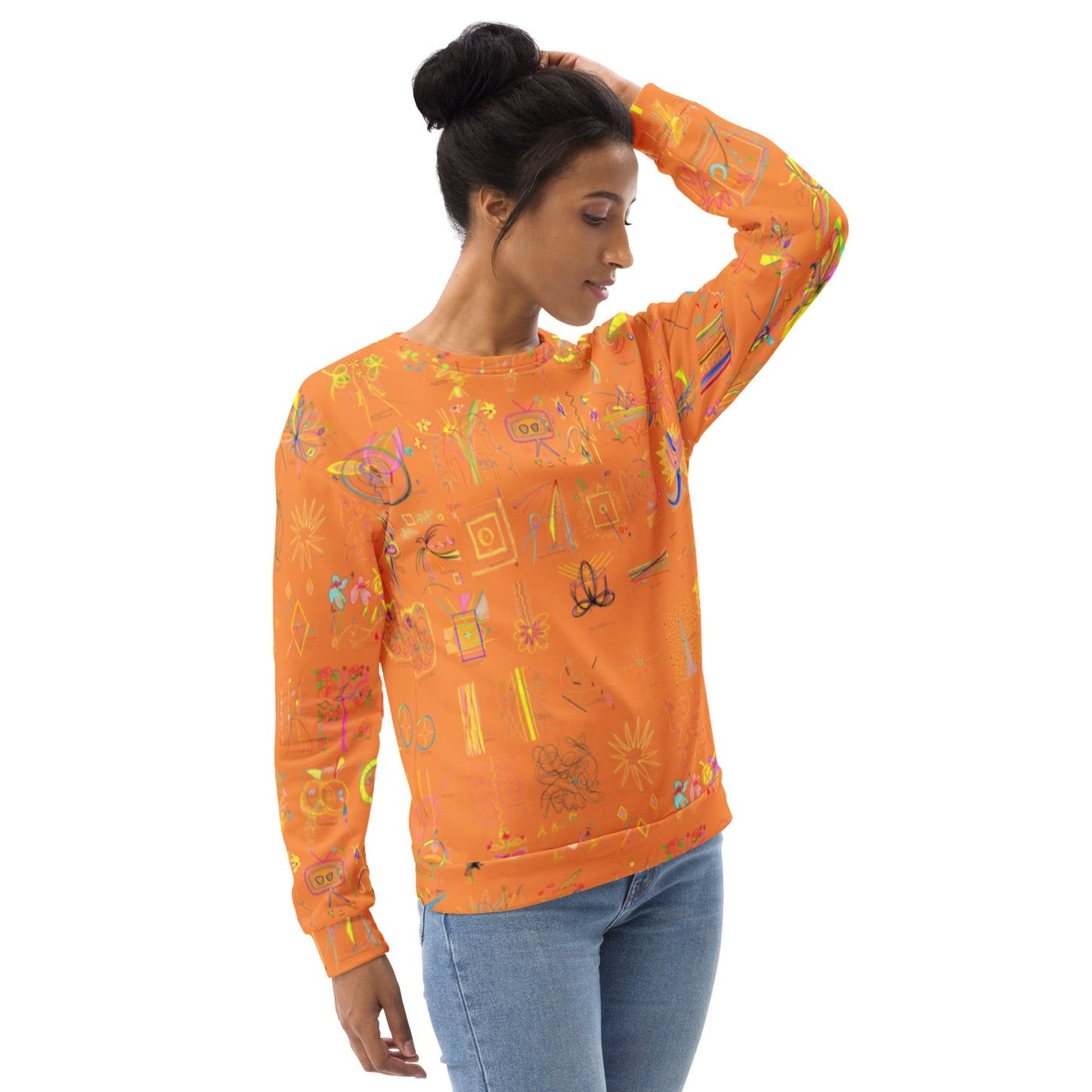 Check In, sweatshirt in orange