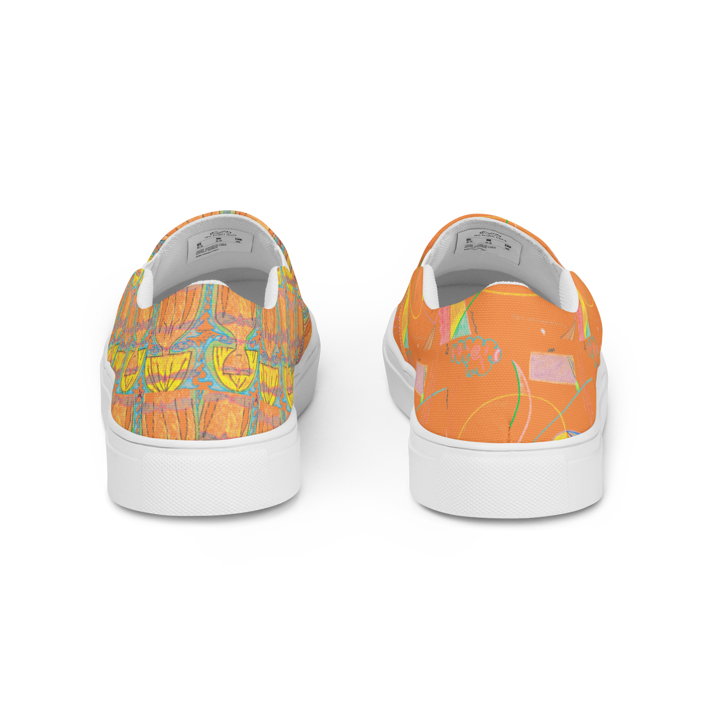TruFlow, masculine slip-on canvas shoes in orange